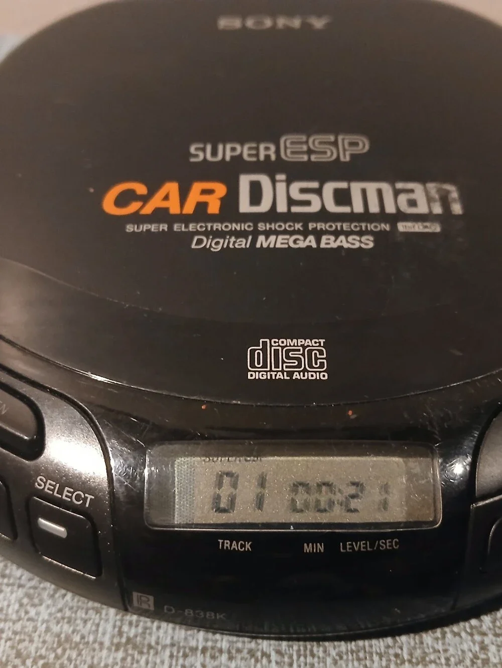 Vintage Sony Car Discman D-838K CD Player Super ESP Tape Adapter